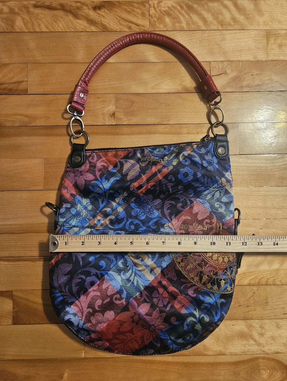 Desigual Multicolour Shoulder Bag Purse Bucket Bag Expandable, Handle Adjustable - Picture 15 of 15
